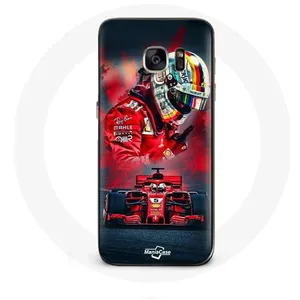 Coque pour Samsung Galaxy S7 Edge Formule 1 Sebastian Vettel Pilote F1 Rouge Maniacase pas cher