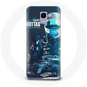 Coque pour Samsung Galaxy A6 2018 Formule 1 Valtteri Bottas Pilote de F1 Noir Maniacase pas cher