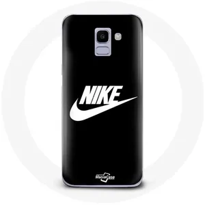 Coque pour Samsung Galaxy A6 2018 Nike Logo blanc fond Noir Maniacase pas cher