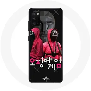 Coque pour Samsung Galaxy S20 Squid Game Affiche masques soldats logo coréen Maniacase