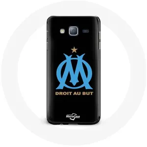 Coque pour Samsung Galaxy j3 2016 Logo Olympique de Marseille Fond Noir Maniacase pas cher