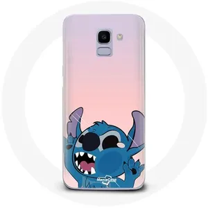 MANIACASE Coque pour Samsung Galaxy A6 2018 Stitch le Nez en l'air fond rose Man... pas cher