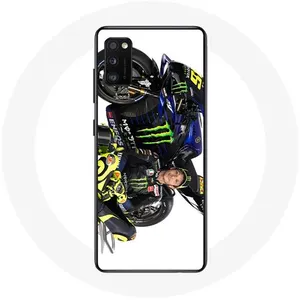 Coque pour Samsung Galaxy S20 plus Valentino Rossi Pilote de vitesse fond blanc Maniacase pas cher