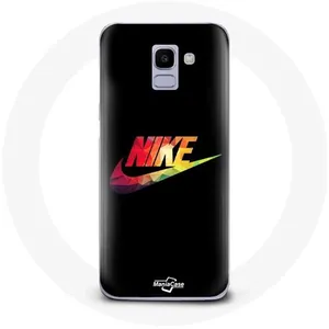 Coque pour Samsung Galaxy A8 2018 Nike Logo Couleur fond noir Maniacase pas cher