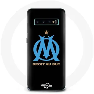 Coque pour Samsung Galaxy s10 plus Logo Olympique de Marseille Fond Noir Maniacase pas cher