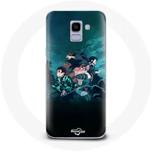 MANIACASE Coque pour Samsung Galaxy A8 2018 Demon Slayer Manga Tanjiro et Nezuko pas cher