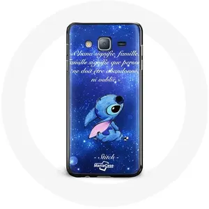 Coque pour Samsung Galaxy j3 2016 Stitch Ohana Citation Maniacase pas cher