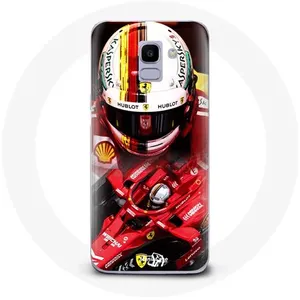 Coque pour Samsung Galaxy A6 2018 Formule 1 Sebastian Vettel F1 Rouge Maniacase pas cher