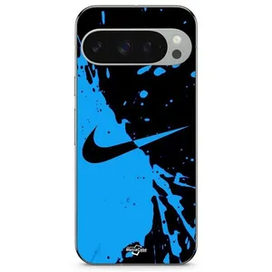 Coque Google Pixel 9 Pro XL nike logo Couleur noir et bleu Maniacase pas cher