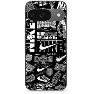 Coque Google Pixel 9 Nike air logo Download Nike Graffiti Noir et blanc Maniacase pas cher
