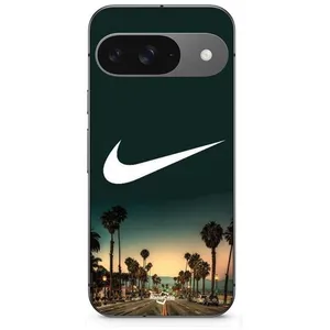 Coque Google Pixel 9 nike logo arrière-plan Palmiers de Californie la nuit Maniacase pas cher