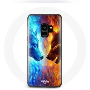 Coque pour Samsung Galaxy S9 plus Loup de Glace et de feu Maniacase pas cher