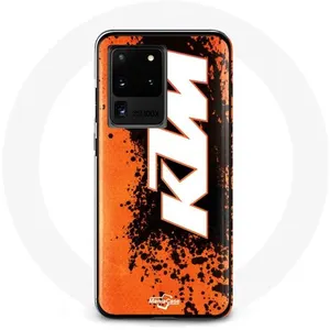 Coque pour Samsung Galaxy S20 Ultra KTM Logo blanc fond orange Maniacase pas cher