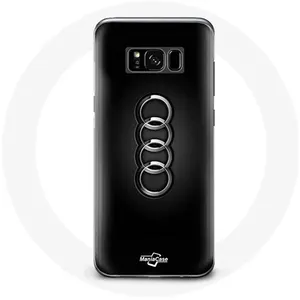 Coque pour Samsung Galaxy S8 plus Audi Logo cache moyeu fond noir Maniacase pas cher