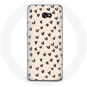 Coque pour Samsung Galaxy A3 2016 Fond de texture abstraite coeurs noirs Maniacase pas cher