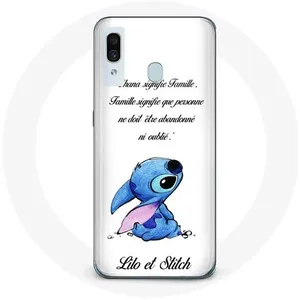 Comparateur de prix : Coque - Lilo et Stitch - Galaxy A20 - Souple - Blanc - Ohana Citation