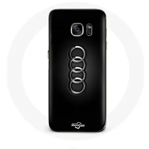Coque pour Samsung Galaxy S6 edge Audi Logo cache moyeu fond noir Maniacase pas cher