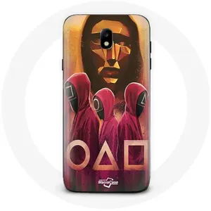 Coque pour Samsung Galaxy j7 2017 Squid Game Masques Triangle carré et Cercle dessin Maniacase pas cher