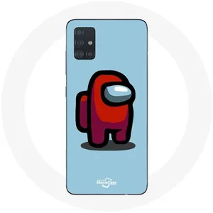 Coque pour Samsung Galaxy A71 Among Us jeu vidéo Fond bleu Maniacase pas cher