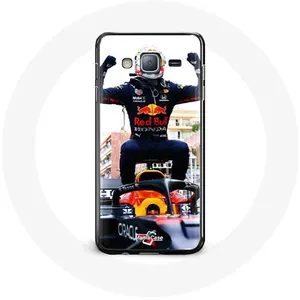 Coque pour samsung galaxy J5 2016 Formule 1 Max Verstappen Pilote automobile F1 noir rouge et jaune Maniacase pas cher