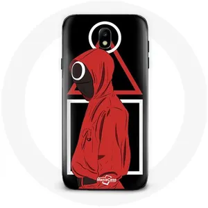 Coque pour Samsung Galaxy J5 2017 Squid Game logo symboles triangle carre cercle Fond Noir Maniacase pas cher