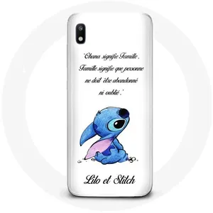 Coque - Lilo et Stitch - Galaxy A10 - Souple - Blanc - Ohana Citation pas cher