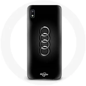 Coque pour Samsung Galaxy A10 Audi Logo cache moyeu fond noir Maniacase pas cher