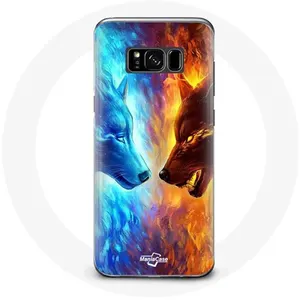 Coque pour Samsung Galaxy S8 plus Loup de Glace et de feu Maniacase pas cher