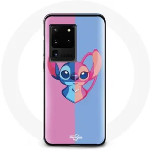Coque pour Samsung Galaxy S20 Ultra Stitch et angel bleu rose Maniacase pas cher