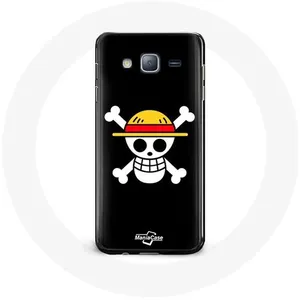 Coque pour Samsung Galaxy J5 2016 One Piece Manga Tete de Mort Fond Noir Maniacase pas cher