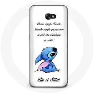 Coque pour Samsung Galaxy A5 Lilo et Stitch Ohana Citation Blanc Maniacase pas cher