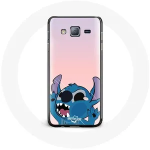 Coque pour Samsung Galaxy J5 Stitch le Nez en l'air fond rose Maniacase pas cher