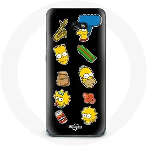 Coque pour Samsung Galaxy A8 2016 Les Simpson autocollants fond noir Maniacase pas cher