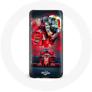 Coque pour Samsung Galaxy J3 Formule 1 Sebastian Vettel Pilote F1 Rouge Maniacase pas cher