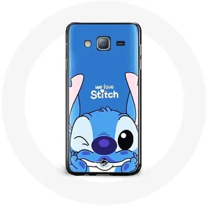Coque pour Samsung Galaxy A3 Stitch mignon fond bleu Maniacase pas cher