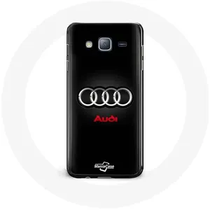 Coque pour Samsung Galaxy J7 Audi Logo Métal fond noir Maniacase pas cher