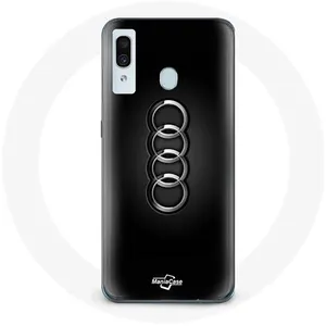 Coque pour Samsung Galaxy A40 Audi Logo cache moyeu fond noir Maniacase pas cher
