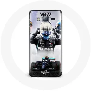 Coque pour Samsung Galaxy J7 Formule 1 Valtteri Bottas pilote de course F1 Noir Maniacase pas cher
