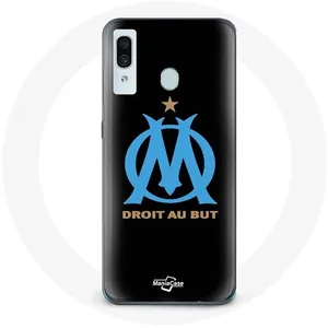 Coque pour Samsung Galaxy A40 Logo Olympique de Marseille Fond Noir Maniacase pas cher