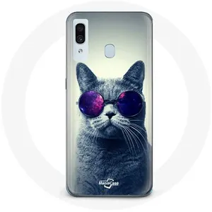 Coque pour samsung galaxy A40 Chat Lunettes violettes Style Maniacase pas cher