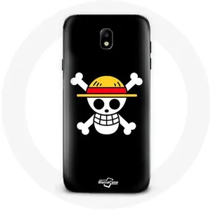 Coque pour Samsung Galaxy S4 One Piece Manga Tete de Mort Fond Noir Maniacase pas cher