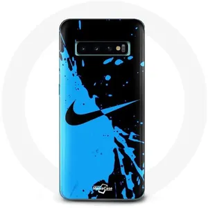 Coque pour Samsung Galaxy s10 edge Nike Logo Bleu et Noir Maniacase pas cher