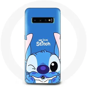 Coque pour Samsung Galaxy s10 edge Stitch mignon fond bleu Maniacase pas cher