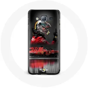 Coque pour Samsung Galaxy Grand Prime Formule 1 Sebastian Vettel Pilote automobile F1 Rouge Maniacase pas cher