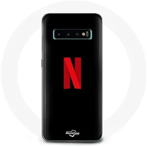 Coque pour Samsung Galaxy s10 edge Netflix Logo rouge fond noir Maniacase pas cher
