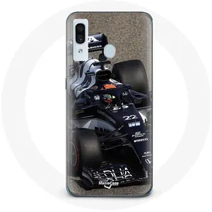 Coque pour Samsung Galaxy A30 Formule 1 Yuki Tsunoda pilote automobile de F1 Bleu Maniacase pas cher