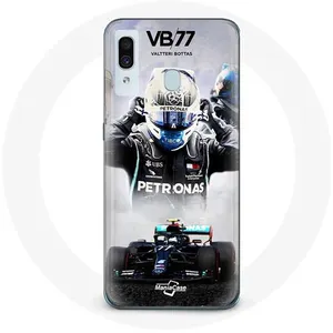 Coque pour Samsung Galaxy A30 Formule 1 Valtteri Bottas pilote de course F1 Noir Maniacase pas cher