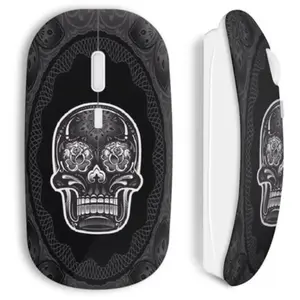 MANIACASE Souris sans fil - Design Tête de mort - Noir - USB wifi - Compatible Mac et PC pas cher