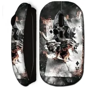 Souris sans Fil Tête de mort Carte à feu noire Maniacase pas cher