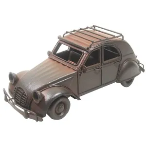 VOITURE collection rétro inspiration 2CV miniature en métal effet viei... pas cher